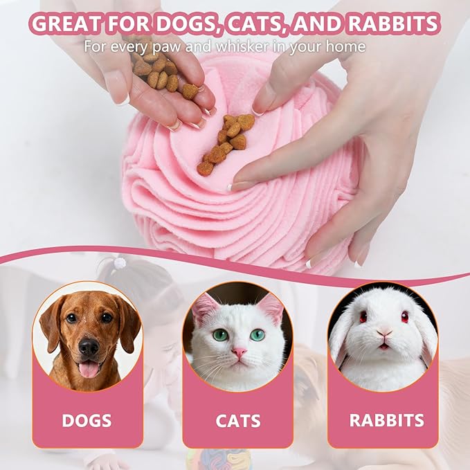 Snuffle Ball for Dogs, Slow Feeder Mental Enrichment Toy, Cute Interactive Puzzle Game for Anxiety Relief & Indoor Fun, Pet Search Game for Small Medium Dogs, Machine Washable