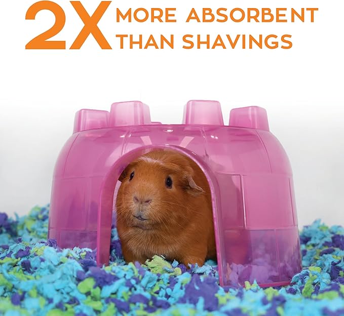 Carefresh 99% Dust-Free Sea Glass Natural Paper Small Pet Bedding with Superior 10 Day Odor Control & Absorption, for Guinea Pigs, Hamsters, Rabbits, & Rats, 60 L