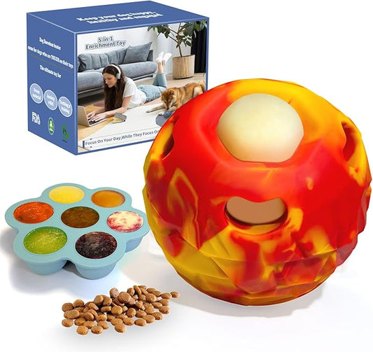 Dog Frozen Treat Toy, Slow Food Training to Relieve Boredom and Stimulating, Interactive Treat Dispensing Dog Toy, Interactive Chew Toys, Super Easy to Open Clean, for Small Dogs (red, Small)