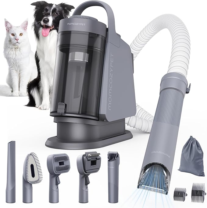 Dog Grooming Kit, FurEase Dog Grooming Vacuum with Dog Clippers for Grooming, 13000Pa Powerful Dog Vacuum for Shedding Grooming with 5 Pet Grooming Tools