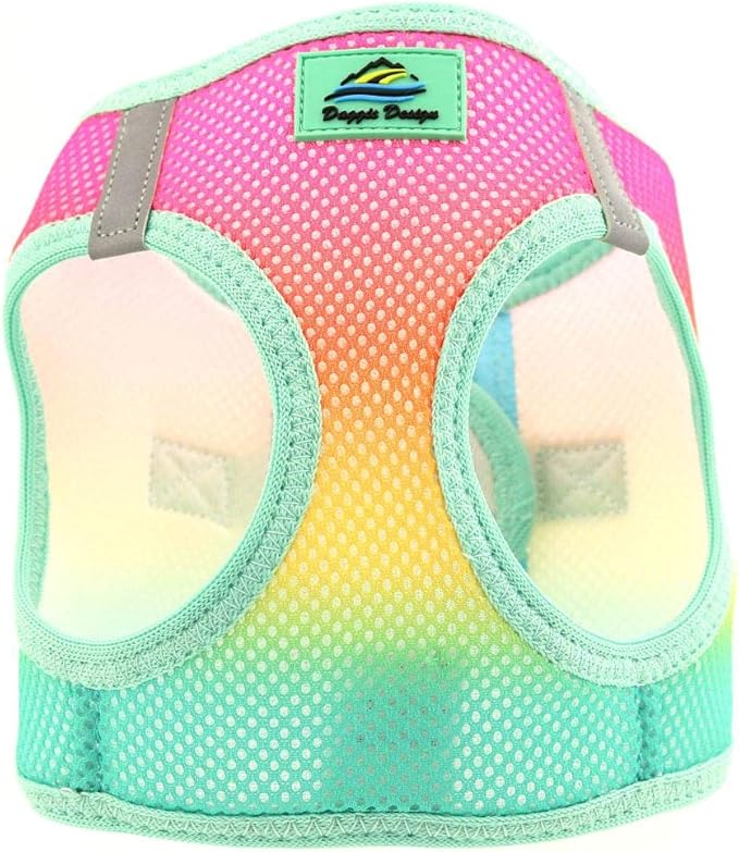 Doggie Design No Choke Dog Harness - Simple Step-in and Go Dog Vest for Small, Medium, and Large Breeds - Breathable Mesh Polyester Pet Harness - Beach Party - XXS