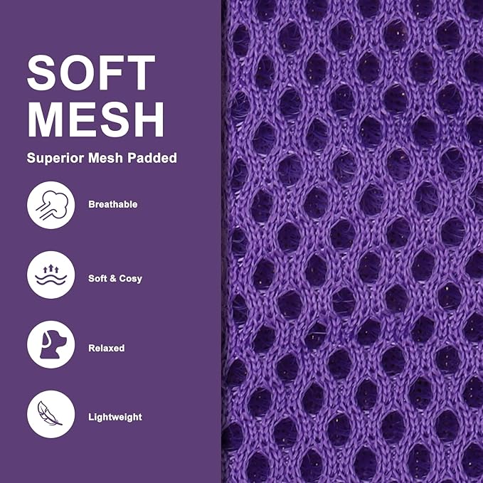 EXPAWLORER Classic Plaid Step-in Dog Harness with Adjustable Collar, Soft No-Pull Vest, Reflective, Purple