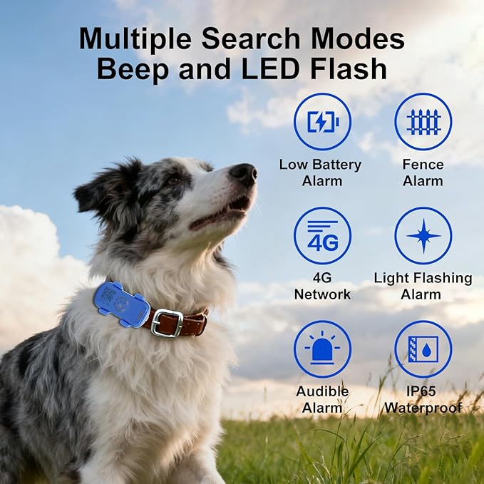 GPS Tracker for Dogs & Cats Pet GPS Location Tracker with Smart Alerts & Location History Geo-Fence Real-Time Waterproof iOS & Android Subscription Required