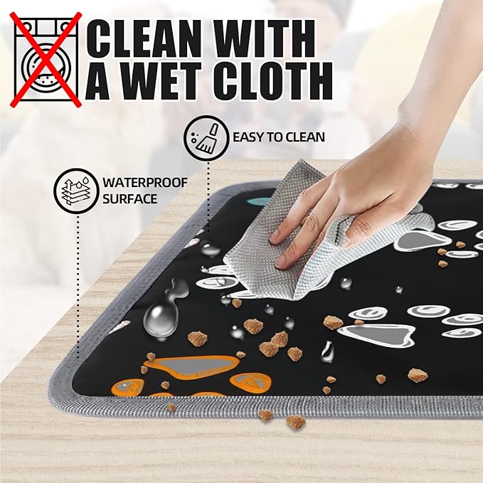 furrybaby Pet Heating Pad, Waterproof Dog Heating Pad Mat for Cat with Durable Anti-Bite Tube Indoor for Puppies Dogs Cats (1 Pack Black, 34 X 24in, Temp Adjustable)