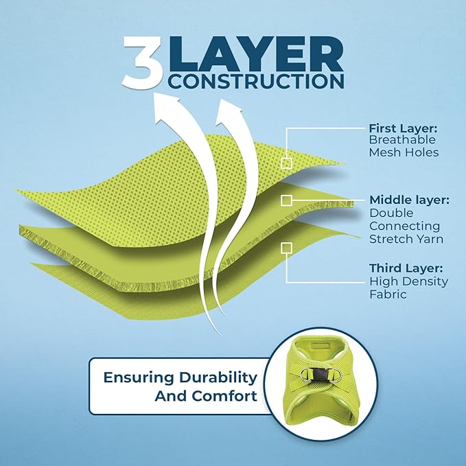 Voyager Step-in Air Cat Harness - All Weather Mesh Step in Vest Harness for Small and Medium Cats by Best Pet Supplies - Set (Lime Green), XXS