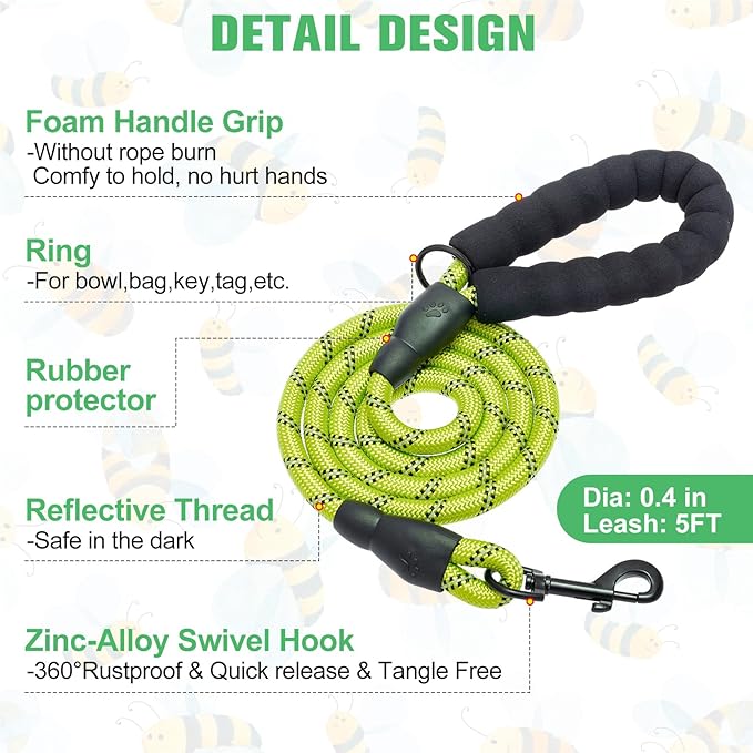 BEAUTYZOO Step in Dog Harness and Leash Set,Reflective Dog Harness No Pull No Choke Puppy Harness for Small Medium Large Dogs Cats,Soft Padded Mesh Vest Harnesses for Girl and Boy Pets, Bee S