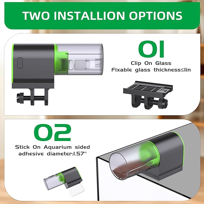 FREESEA Automatic Fish Feeder for Aquarium: Small USB Rechargeable Vacation Auto Fish Food Dispenser with Timer for Small Tank Betta Turtle