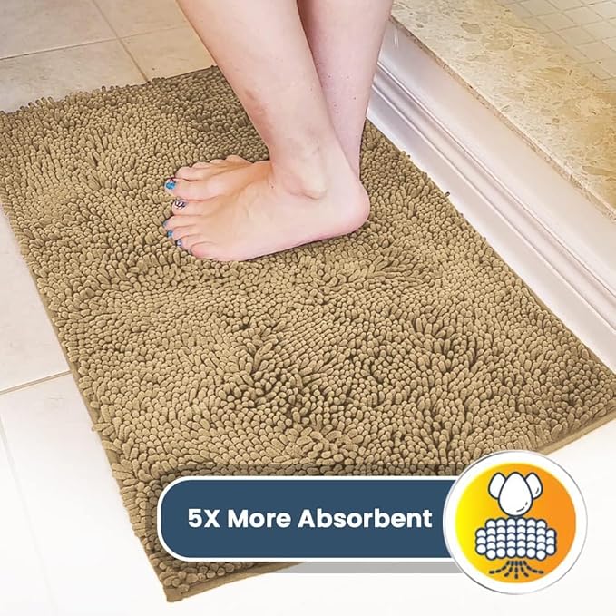 Muddy Mat® Shown on TV – Super Absorbent Door Mat Indoor, Microfiber Quick Dry Chenille Entryway Rug, Non-Slip Front Door Mat, Indoor Mats for Entryway, Machine Washable Pet Rug, Beige 36"x72"