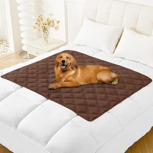 Smiry Waterproof Dog Bed Cover Blanket 40x50, Soft Reversible Pet Blanket, Washable Leakproof Cats Dogs Couch Cover for Sofa, Couch, Furniture, Lattice, Brown/Chocolate