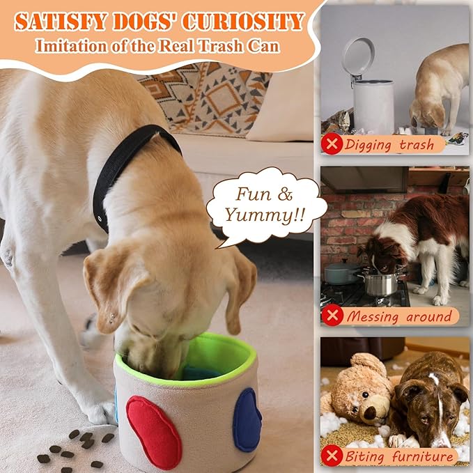 Snuffle Mat for Dogs, Interactive Dog Puzzle Toys, Enrichment Feeding Sniff Mat, Dog Slow Feeder Bowl with Non-Slip Bottom, Encourage Natural Foraging Skills and Stress Relief