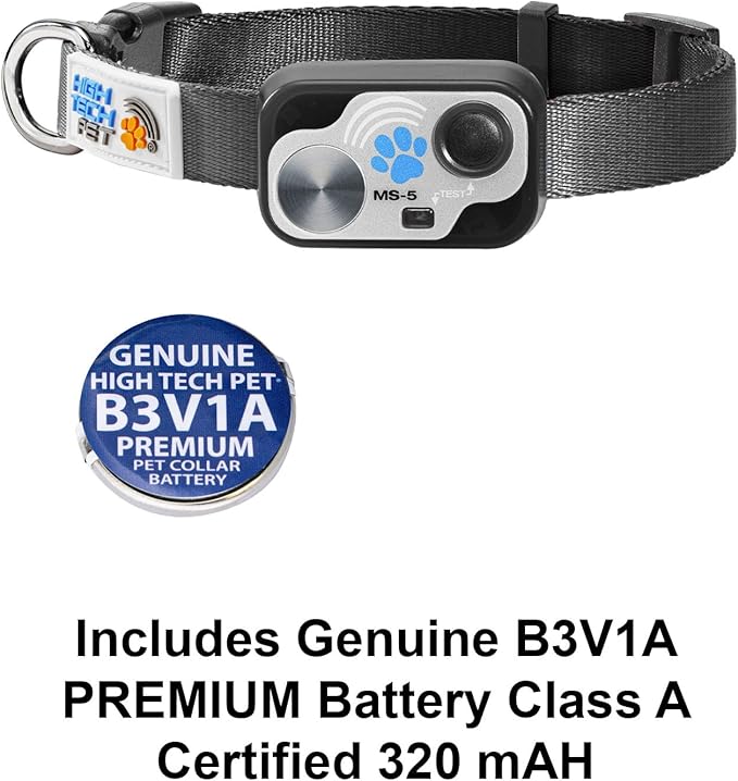 MS-5 Designer Series, Premium Performance Automatic Pet Door Collar by High Tech Pet Brand - Class A Battery Included - Stylish Design - Waterproof - Rugged - USA Support (Black)