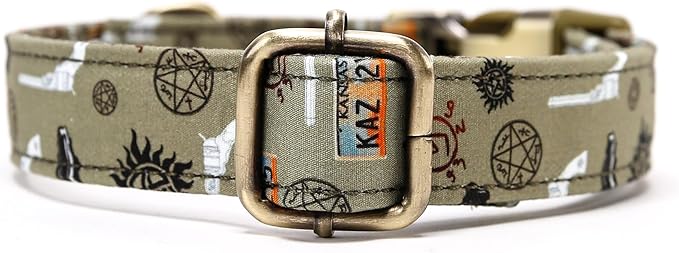 Personalized Dog Collar with Name and Phone Number Engraved,Adjustable Custom Puppy Collar,Organic Cotton Pet Collar for Small Medium Large Boy Girl Dogs