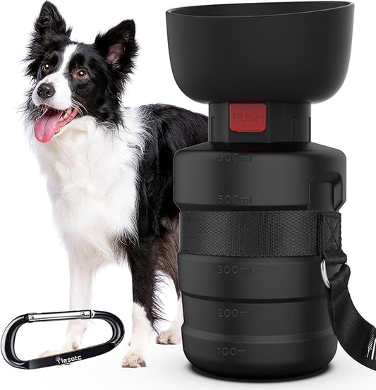 lesotc Dog Water Bottle, Portable Dog Water Dispenser, Leak Proof Dog Travel Water Bottle, Squeeze Pet Water Bottle for Walking On The Go, Dog Hiking Accessories for Outdoor, Hiking, Travel