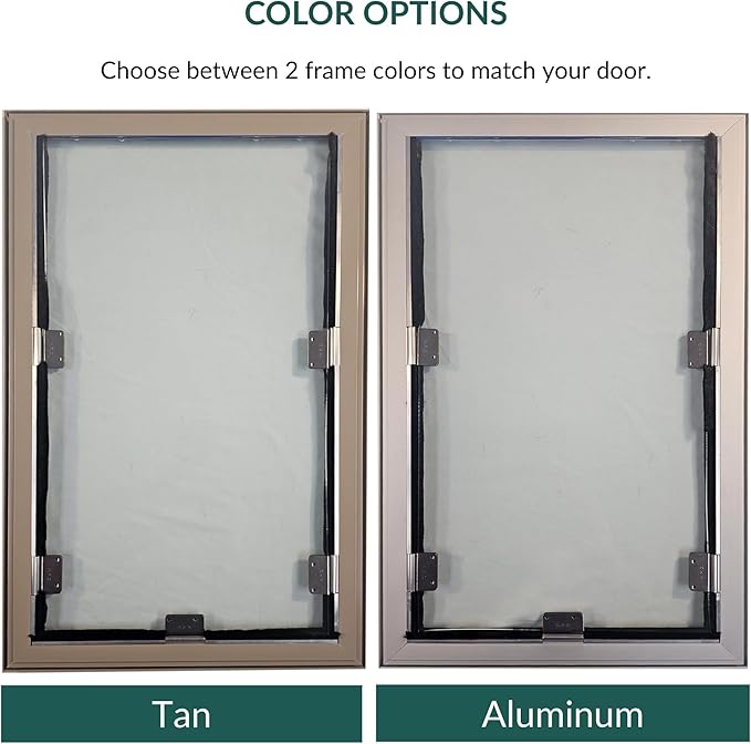 Elbert Mountain Pet Door - in-Screen Model | Cat & Dog Door | Single Flap for 1/2" Screen Frames Only | Extruded Aluminum Frame | Steel-Reinforced Corners