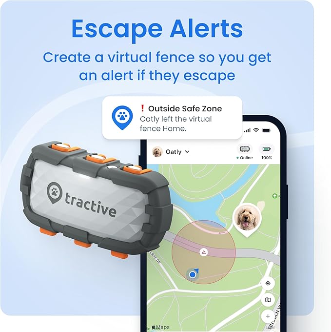 Tractive XL Smart Dog GPS Tracker | Live Pet Tracker with Virtual Fence | Vital Signs Monitoring of Heart & Respiratory Rate | Up to 1-Month Battery Life | Dog Collar Attachment (Adventure Edition)