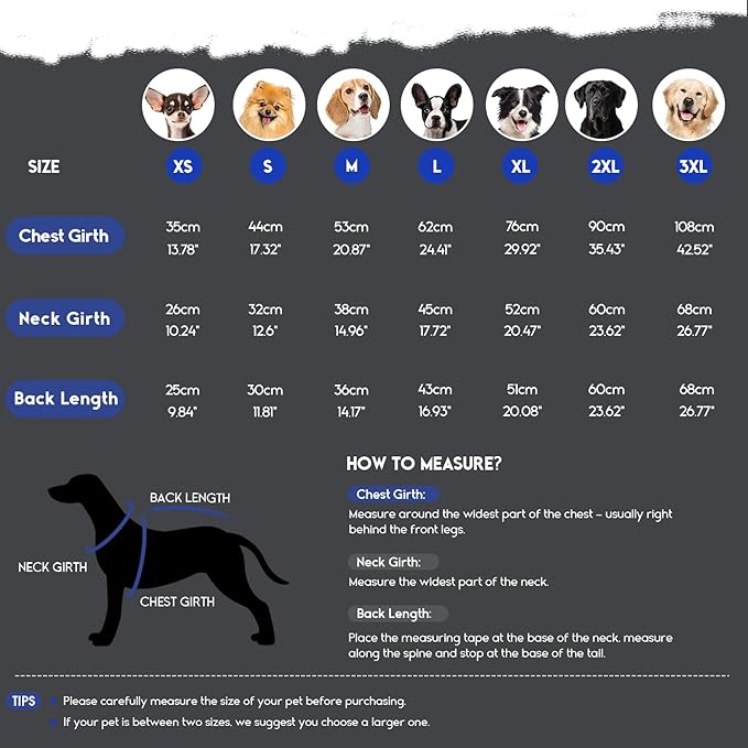 ASENKU Reflective Dog Coat with Built-in Harness, Windproof Fleece-Lined Dog Jacket for Small, Medium, Large Dogs, Warm Winter Vest with Turtleneck & Zipper (Navyblue 3XL)