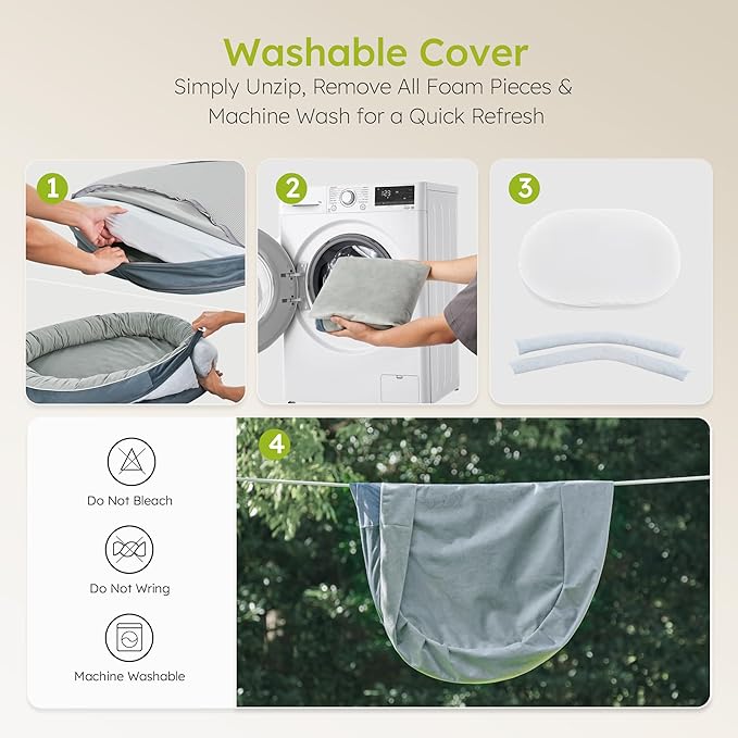 XL Orthopedic Dog Bed, Extra Large Dog Bed, Dog Sofa for Large Sized Dogs with Full-Surround Bolsters, Dual-Sided Dog Cooling Bed with Memory Foam, Washable Sofa with Nonslip Bottom, Dark Grey