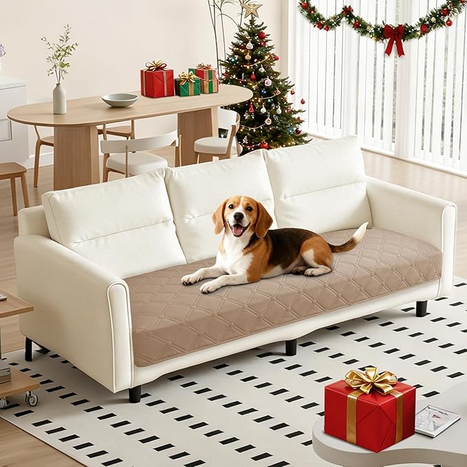 Waterproof Dog Bed Cover Pet Blanket, Soft Couch Cover for Dogs Washable, Non-Slip Dog Blanket Protect Furniture Couch Sofa Car for Puppy Large Dogs Cat (30x70 Inch, Khaki)