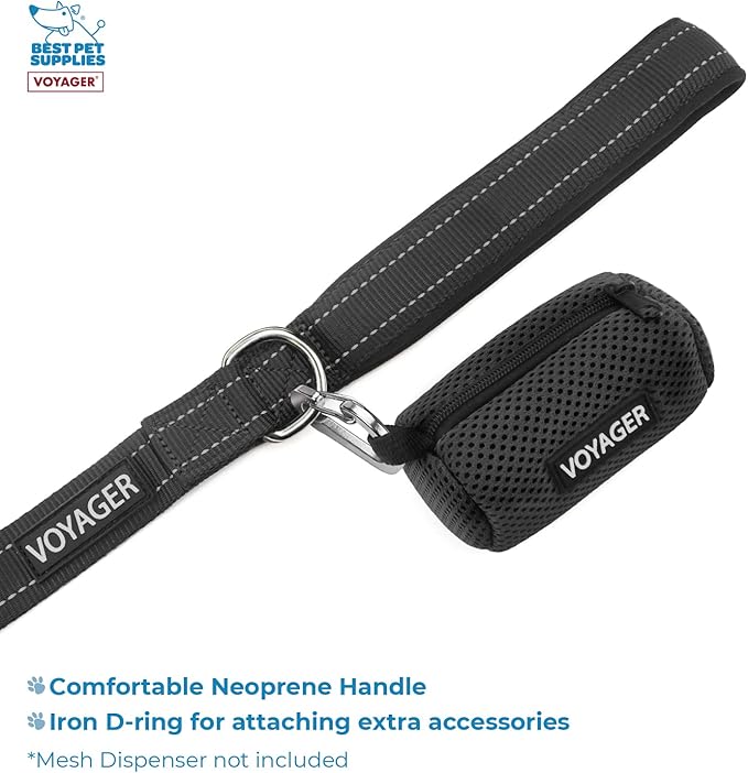 Voyager Step-in Air All Weather Mesh Harness & Reflective Dog 5 ft Leash Combo, Neoprene Handle, for Small, Medium, Large Breed Puppies by Best Pet Supplies - Leash Harness (Orange/Black Trim), M