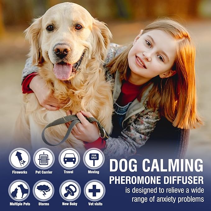 Dog Calming Diffuser Refills 6 Pack Pheromone Appeasing Pet Pheromones Refill 48ml to Calm for Anxiety Relief Reduce Aggression Stress Fighting Barking Fit Common Diffusers Plug in 180 Day(Tasteless)