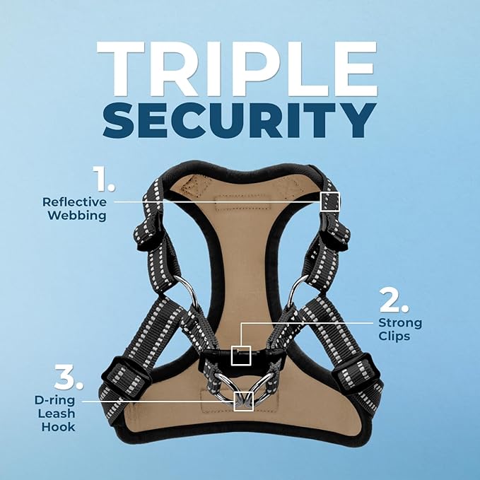 Best Pet Supplies Voyager Mesh Dog Breathable Harness Reflective Stitching, All Weather Adjustable for Walking Training, or Running - Heavy Duty & Durable, Harness Leash Set (Army Base), M