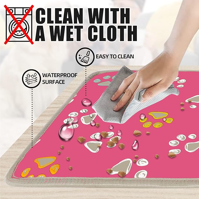 furrybaby Pet Heating Pad, Waterproof Dog Heating Pad Mat for Cat with Durable Anti-Bite Tube Indoor for Puppies Dogs Cats (1 Pack Pink, 24 X 16in, Temp Adjustable)