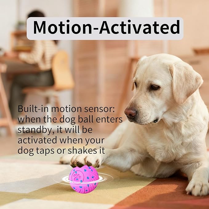 Smart Interactive Dog Toys, Activated Moving, Bouncing, Rotating Ball for Medium/Large Dogs, 2025 E-TPU Material, Motion-Activated Dog Ball to Keep Them Busy, IP54 Waterproof, Christmas Dog Gift