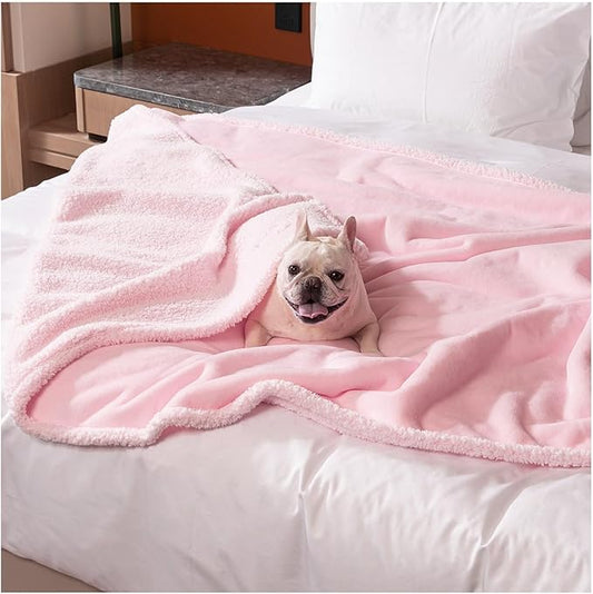 Pink Calming Pets Blanket Big Dogs and Cats Fluffy Sherpa Fleece Waterproof Pet Bed Blankets Couch Covers Puppy Leakproof Sofa Couch Washable Cover Warm-XL-85x57in