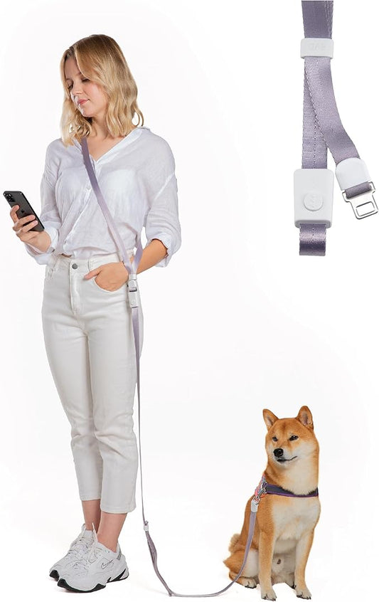 SVD.PET 4-in-1 Hands Free Dog Leash, Versatile Crossbody Dog Waist Leash with Easy Release Buckle, Adjustable Waist Fit for Walking, Jogging and Running Your Pet (Purple)