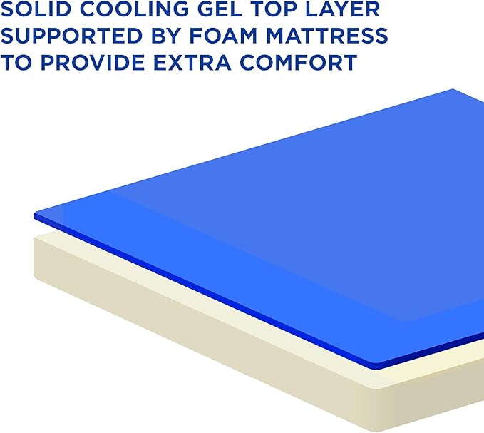 Arf Pets Dog Self Cooling Bed Pet Bed – Solid Gel Based Self Cooling Mat for Pets, Includes a Foam Based Bolster Bed for Extra Comfort