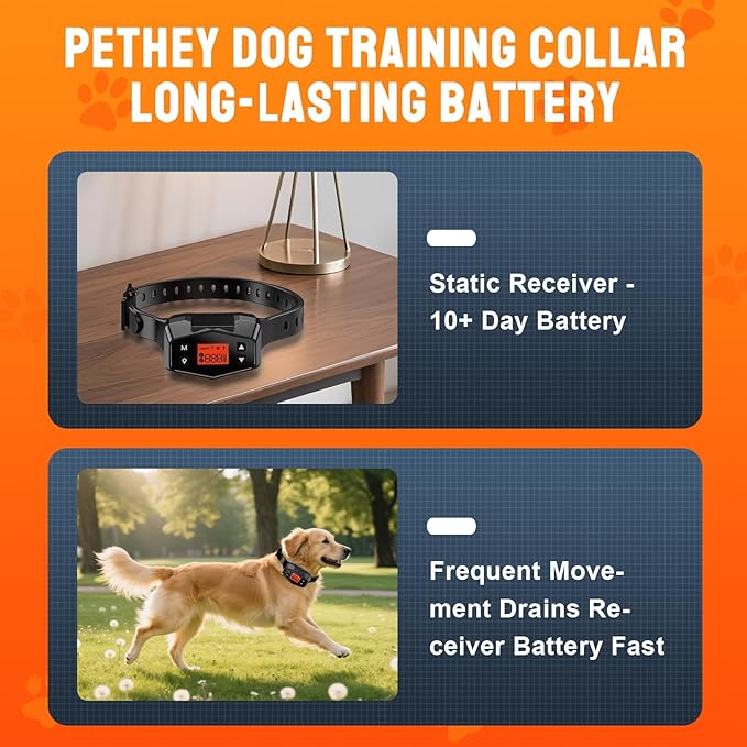 Wireless Dog Fence System, Dog Fence Outdoor for Yard, GPS Dog Collar IPX7 Waterproof, 33–999 Yd Adjustable Boundary, Auto Memory Setting,Vibration & Shock Collar for Dogs