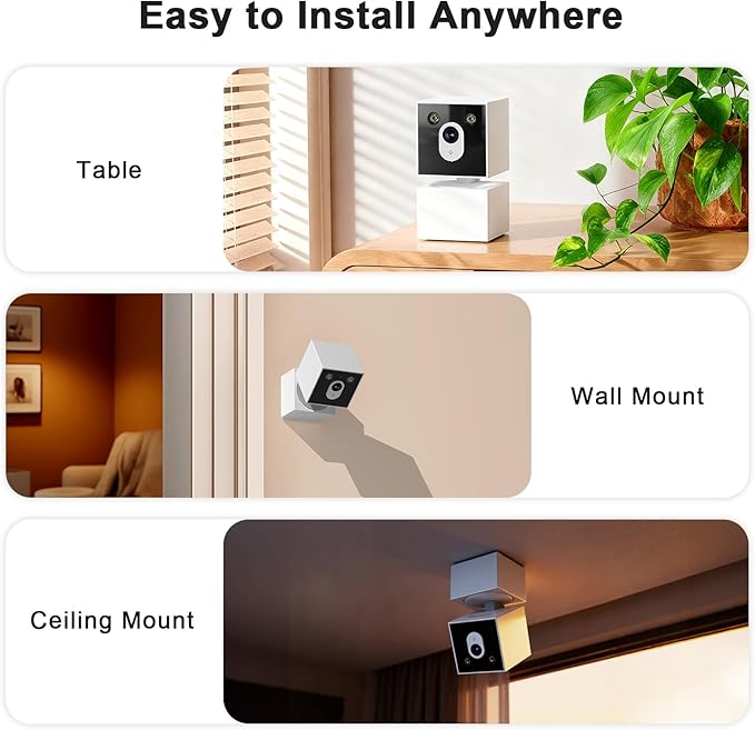 2K Indoor Security Camera, 5G&2.4G WiFi Cameras for Home Security, 360°Pan/Tilt Baby/Dog/Pet Camera, 911 Emergency, 2-Way Talk, AI Descriptive Notification, Color Night Vision, US Based Cloud, 2Pack