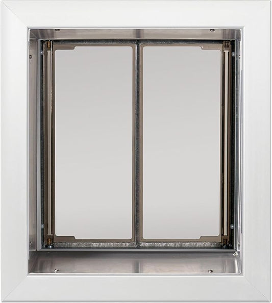 PlexiDor Performance Pet Doors for Dogs and Cats - Wall Mount Dog Door with Lock and Key - White, Medium Size