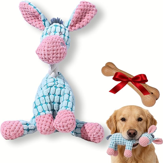 Indestructible Dog Toy - 2026 New Durable Stuffed Squeaky Dog Chew Toys,Dogs Plush Toy for Aggressive Chewers, for Small, Medium&Large Dogs and Puppies,Indoor Teething (Blue)