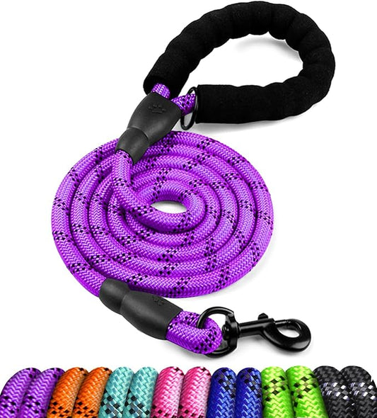 COOYOO Dog Leash 5/6 FT with Comfortable Padded Handle and Highly Reflective Threads for Small Medium and Large Dogs