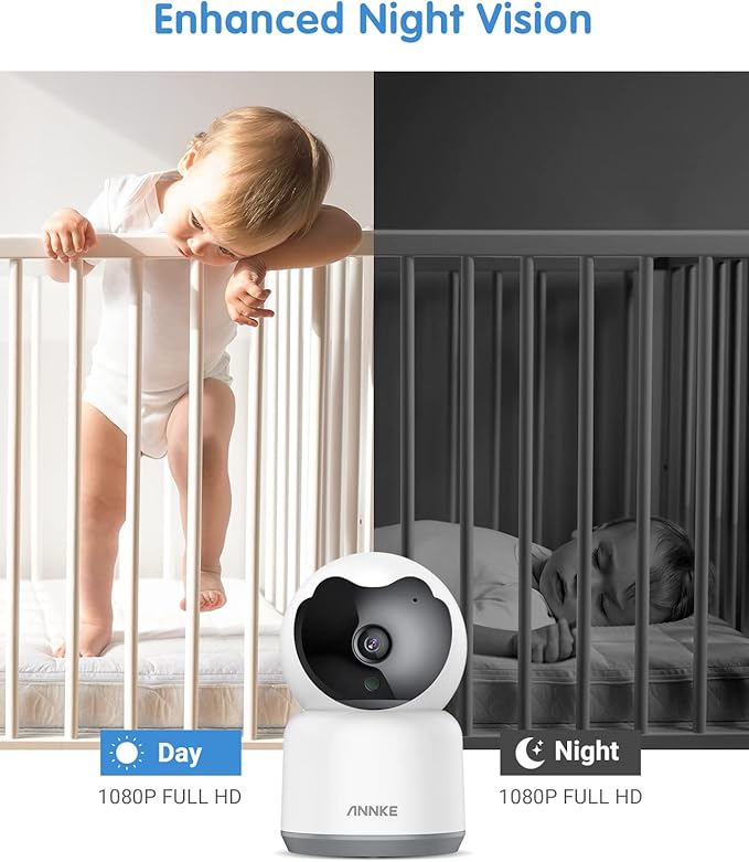 ANNKE 2K Pet Camera Indoor with Phone App, 360 Pan/Tilt WiFi Camera with Human Motion Detection, 2-Way Audio, Night Vision, Baby Camera Monitor for Home Security, 2.4Ghz WiFi,Cloud/SD Storage-MIPC App