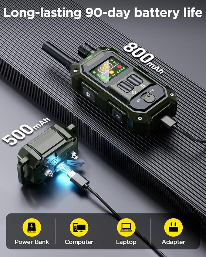 BLACKDOG Military Dog Shock Collar - 4200ft Dog Training Collar with Remote, 4 Training Modes, Flashlight & Strobe, 3-Month Battery, IP67 Waterproof Dog E Collar for All Breeds 5-150lbs (Army Green)