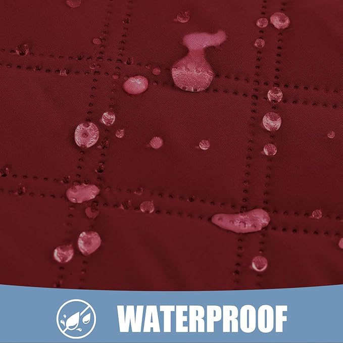 Smiry Waterproof Dog Bed Cover Pet Blanket, Soft Washable Dog Blanket for Furniture Bed Couch Sofa Reversible, Checkered (40"x80", Wine Red/Wine Red)