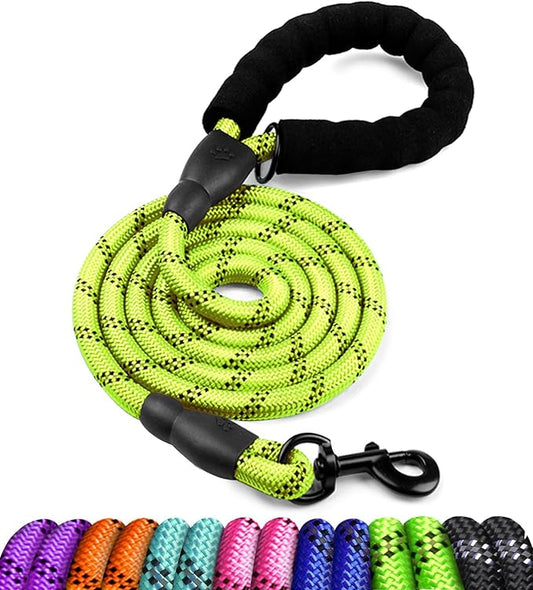 COOYOO Dog Leash 5/6 FT with Comfortable Padded Handle and Highly Reflective Threads for Small Medium and Large Dogs