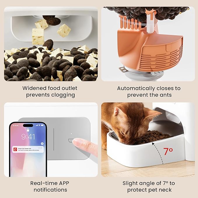 PET MARVEL Automatic Pet Feeder, 4.4L Large Capacity (30-Day Meals) with Quadruple Seal for 30-Day Freshness - APP/WiFi Control, Anti-Jamming Design, Detachable, Dual Power Backup, M3