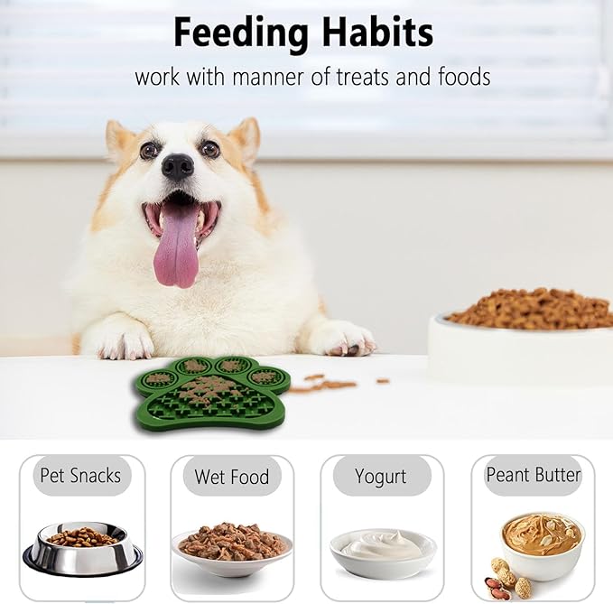 2-Pack Premium Lick Mats for Dogs & Cats | Slow Feeder mat with Suction Cups | Bathing, Grooming & Nail Trimming Aid | Food-Grade Non-Toxic Silicone (Pink & Green)