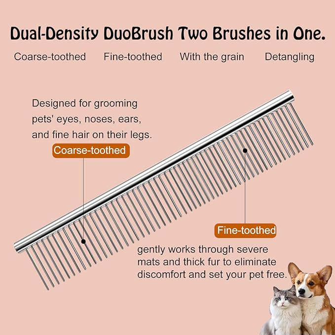 Pet Hair Removal Gloves for Cats and Dogs, Ultimate Deshedding & Grooming Kit with Electrostatic Magic Brush, Reusable Pet Hair Remover for Couch, Car, Laundry, Furniture Cleaning.(2 Gloves + Comb)