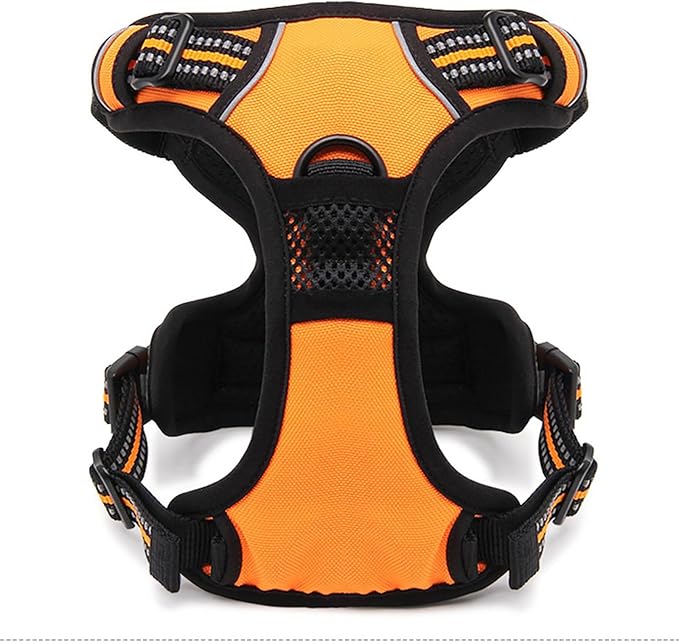TRUE LOVE Adjustable No-Pull Dog Harness Reflective Pup Vest Harnesses Comfortable Control Brilliant Colors TLH5651(Orange,S)