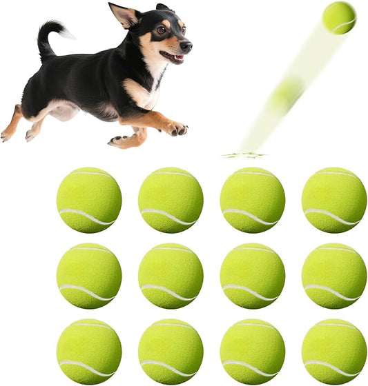 susu & wuwu 12 Pack Mini Tennis Balls for Small Dogs, 2 Inch Small Tennis Balls for Dog Interactive Playing Fetching Training, Puppy Toys to Keep Them Busy