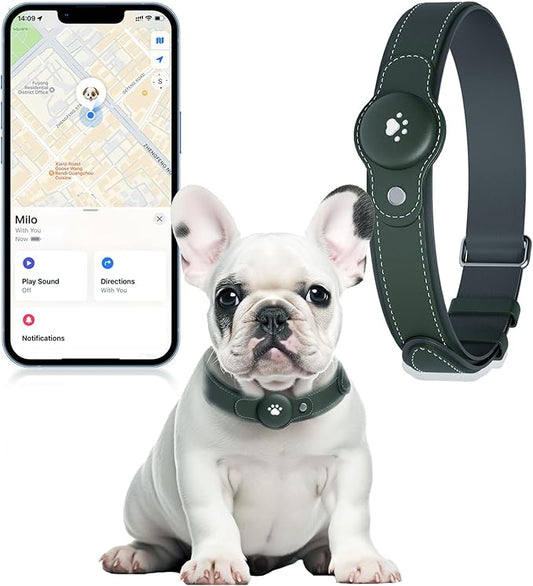 2-in-1 GPS Tracker for Dogs: Smart Collar with Real-Time Location, No Monthly Fee, Unlimited Range (iOS Only) GPS Tracker Dog Collar- Ideal for Small, Medium Large Dogs(Tracker Included)(Green)