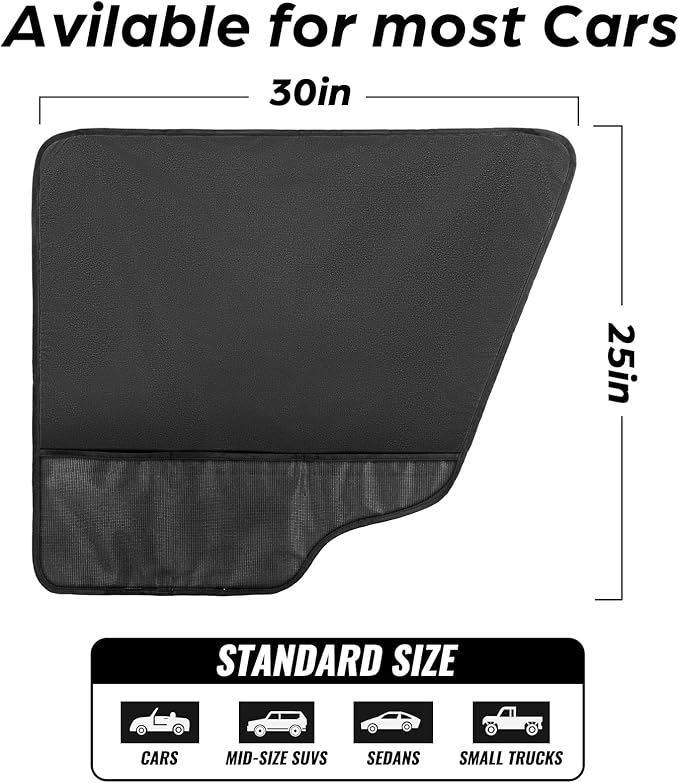 Dog Car Door Protector - 2 Pack Durable & Universal Fit Anti-Scratch Waterproof Vehicle Door Covers, Guards Your Car from Dog Scratching, Essential Accessories for SUV Interiors，Black