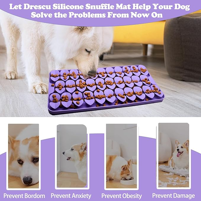 Medium Silicone Snuffle Mat for Dogs, Dog Lick Mat Slow Feeder for Slow Eating,Suction Cups Snuffle Mat for Dogs Large Breed Training Smell,Encourages Natural Foraging Skill,Sniffing