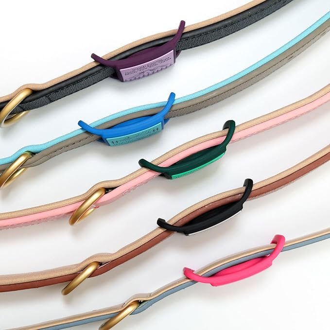 Silent Dog Tag, Personalized Engraved Tracker Case for Pet Collar, Quiet Slide On Tags for Collars