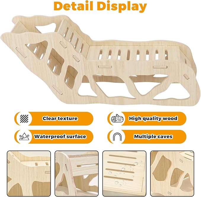 Hamster Hideout Climbing Ladder and Tunnel, Small Animal Tunnel Hideout, Ideal for Bedding Burrowing & Accessory Connecting, Effortless Assembly, Sturdy Durable, H