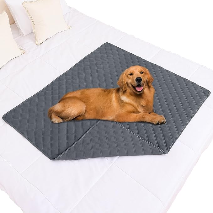 Smiry Waterproof Dog Bed Cover Pet Blanket, Soft Washable Dog Blanket for Furniture Bed Couch Sofa Reversible, Checkered (40"x50", Dark Grey/Dark Grey)